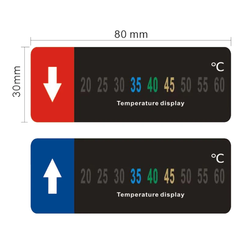 2 pcs Water distributor Temperature Sticker siik Fahrenheit