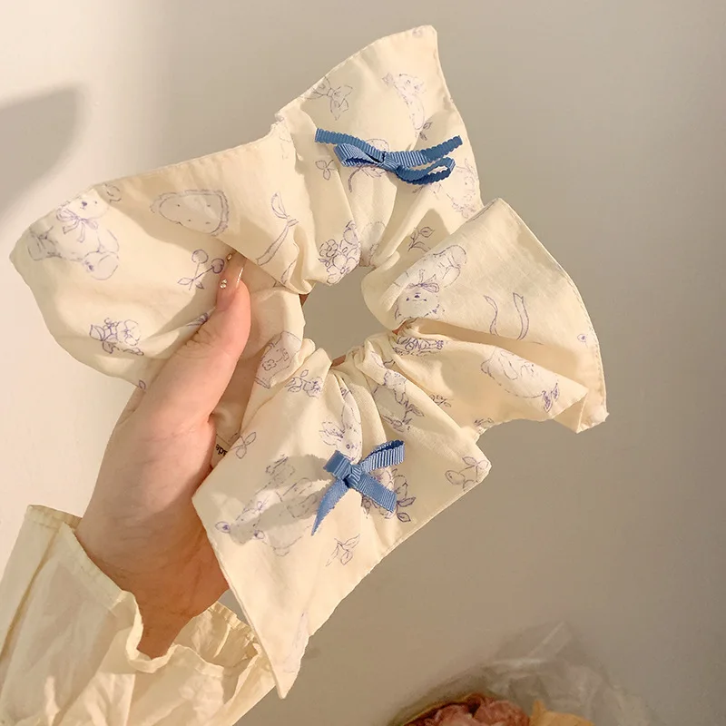 1 Uds. De coleteros con lazo azul, oso de dibujos animados, cereza, lindo Kawaii, diademas dulces versátiles a la moda, accesorios para el cabello de alta elasticidad