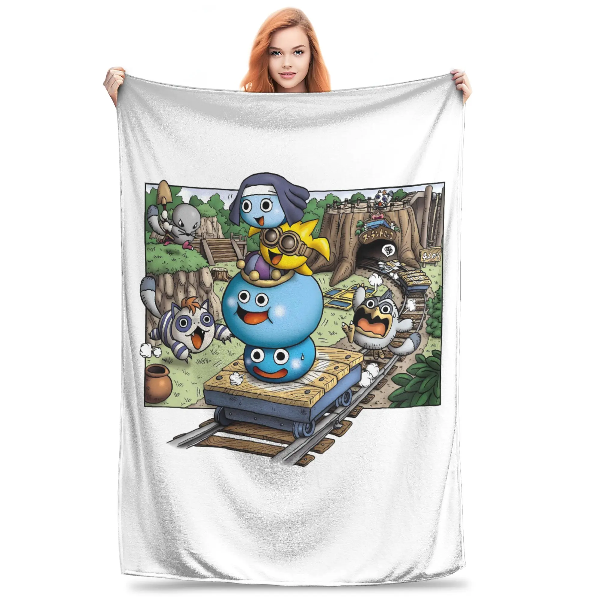 Warm Soft BlanketGirls Boys Camping D-Dragon Quest Slime Bedding Throws  Flannel Bedspread For Outdoor Funny Sofa Bed Cover