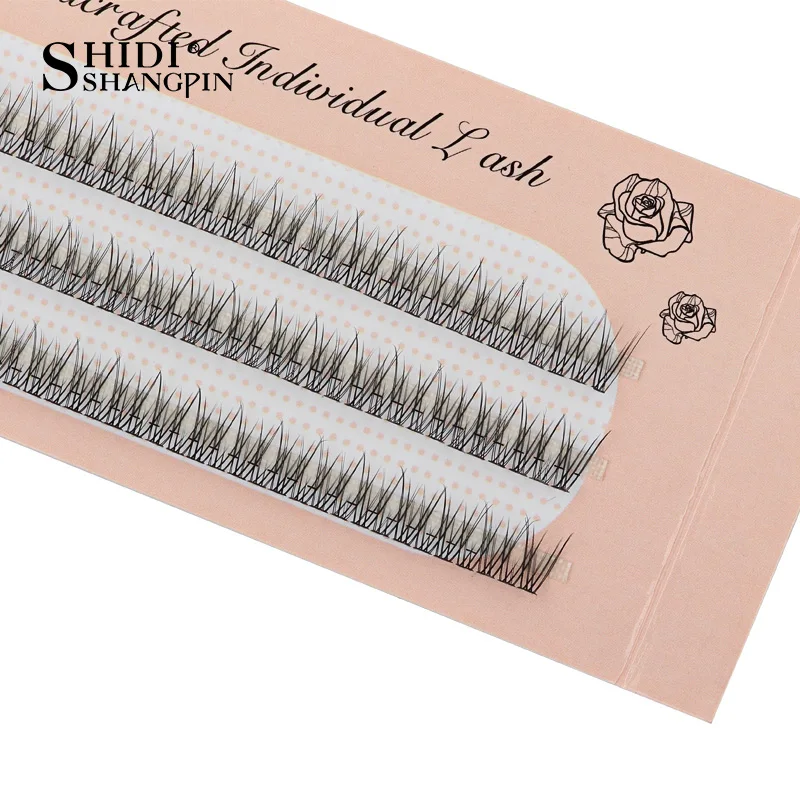 SHIDISHANGPIN Extensiones de Pestañas Individuales Naturales Largas, Racimos de Pestañas de Volumen Ruso, Paquete de Maquillaje de Cilios Postizos 4