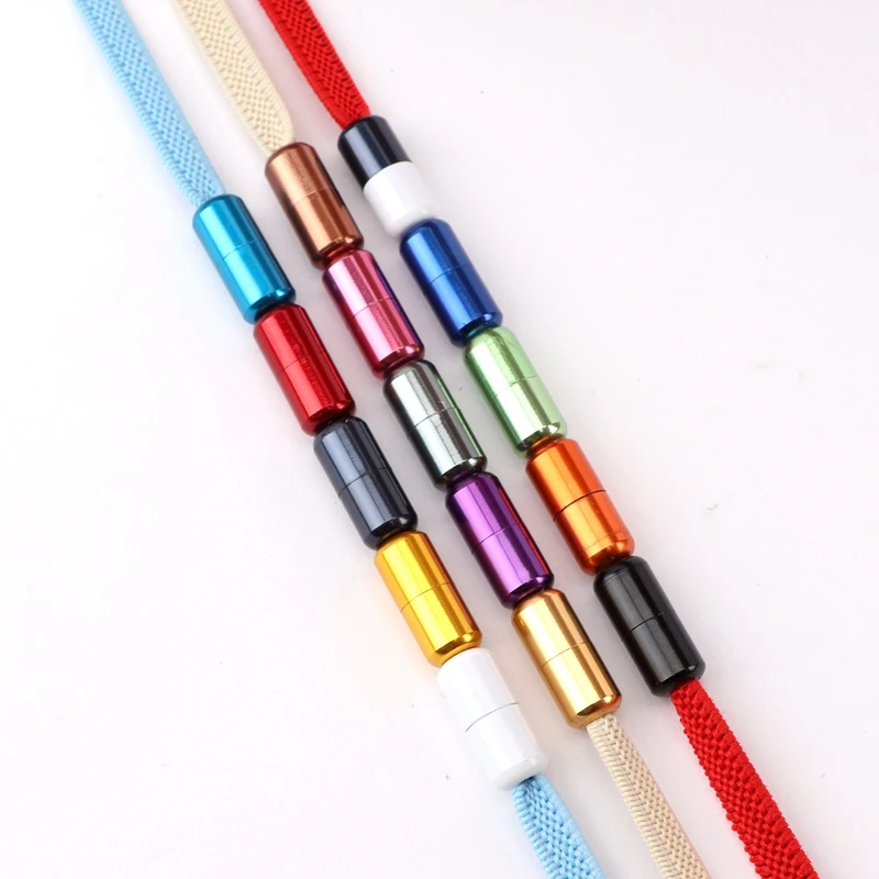2Pcs/1Set Metal Capsule lock Accessories Elastic Shoelaces for Sneakers No Tie Shoelace Lazy Shoe lace Buckle DIY Kit Decoration image 4