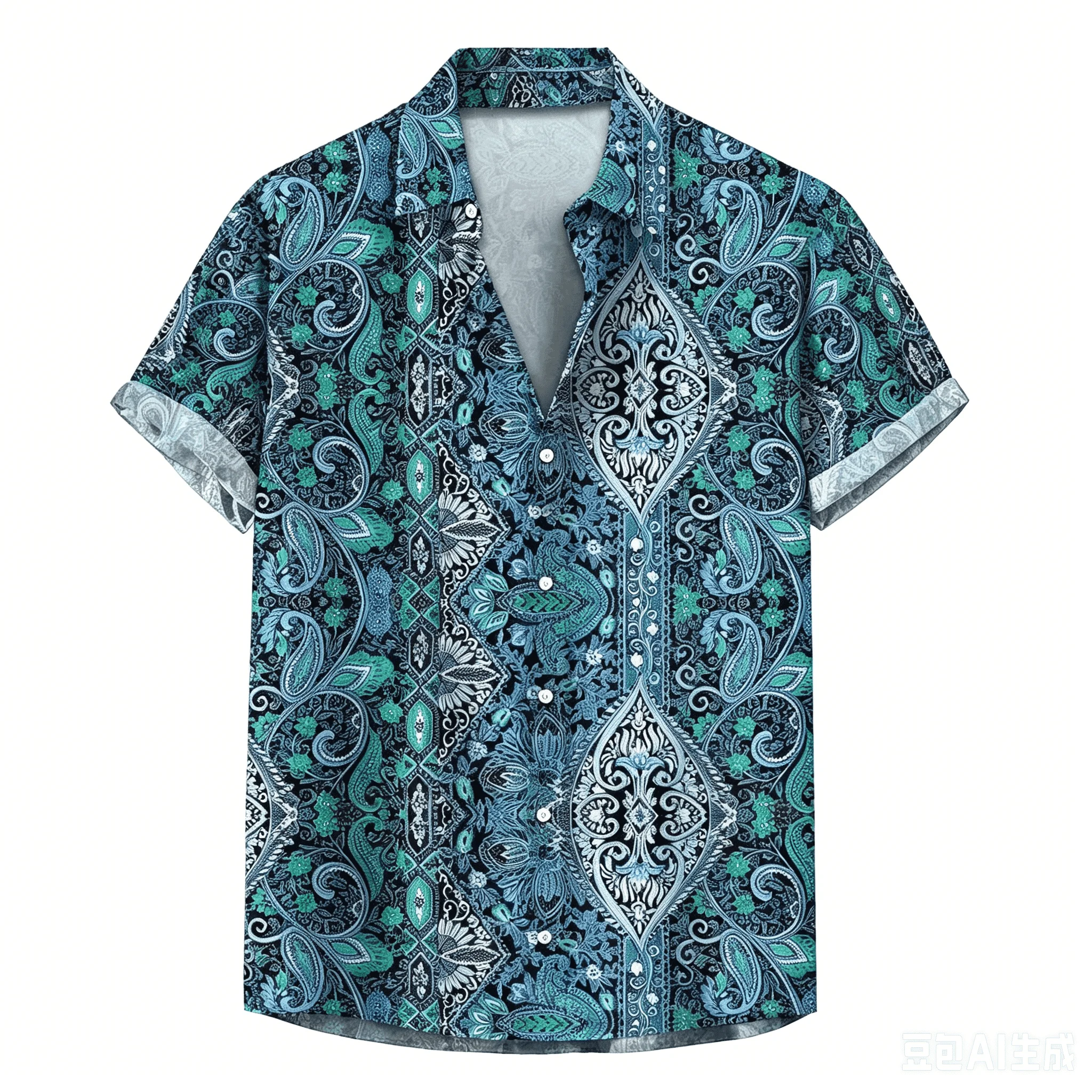 Retro-Primitiver Tribal-Totem-Hawaiihemd im südamerikanischen, afrikanischen und insulanischen Multi-Stil – Unkonventionelles, einzigartiges Sommer-Loose-Top – Detail 3