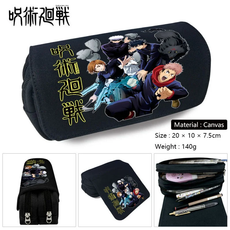 New Jujutsu Kaisen Itadori Yuji Pencil Case Student School Pen Zipper Stationery Bag Cartoon Boys Girls Make-up Cosmetic Case