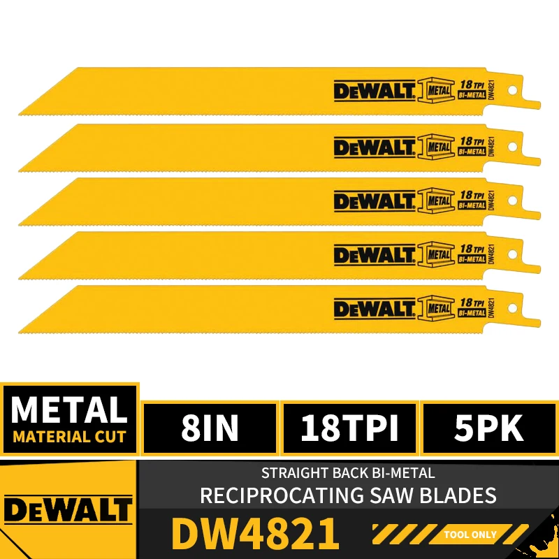 DEWALT Straight Back Wood Cutting Bi-Metal Reciprocating Saw Blades 2X Long Life For DEWALT DCS369 DCS367 DCS389 DCS310