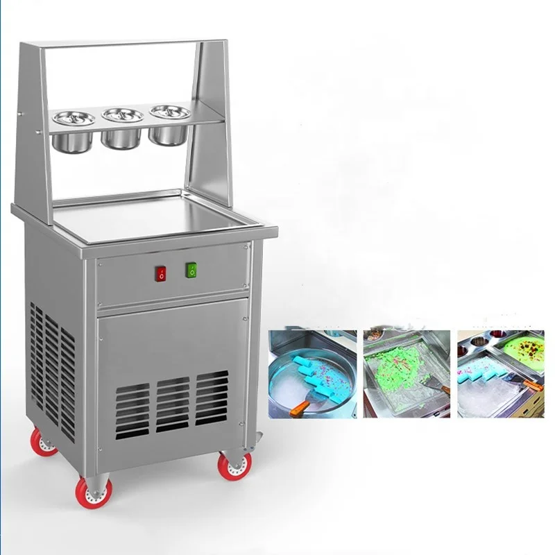 

Best Price Thailand Flat Pan Fried Ice Cream Roll Machine Ice Cream Roller Machine