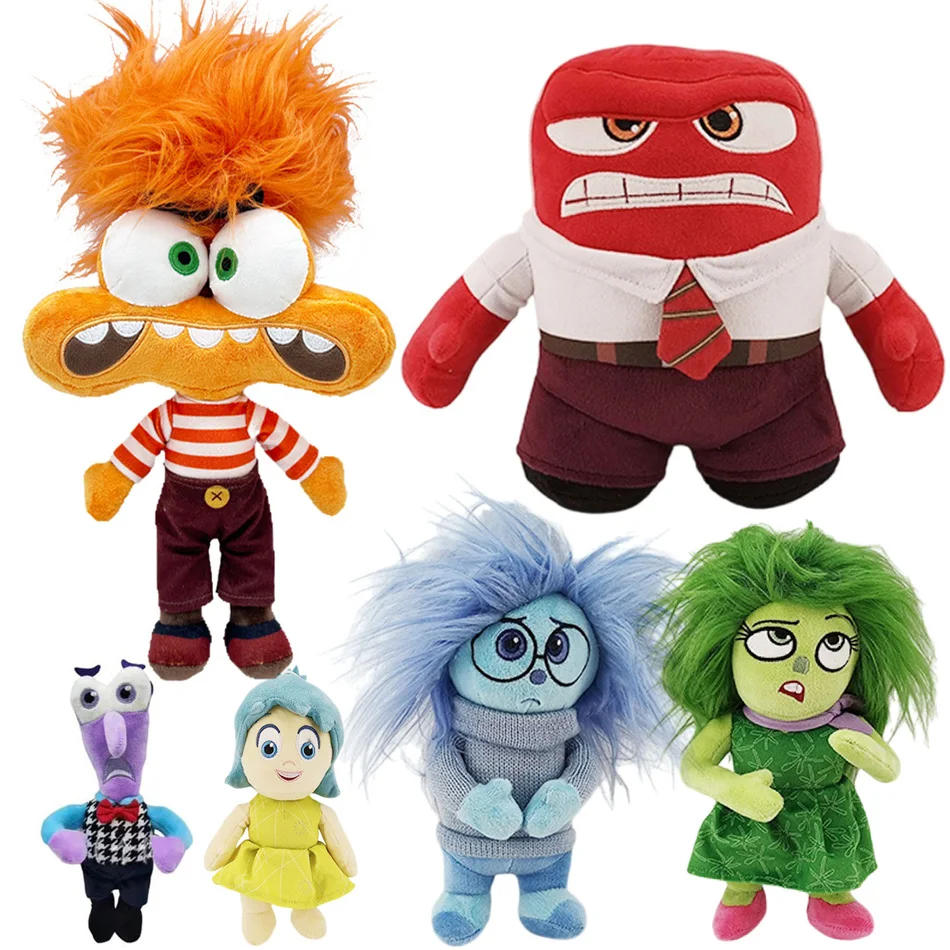 New Inside Out 2 Plush Anxiety Doll Cute Joy Fear Anger Disgust Sadness Riley Plushish Toys Collection Model Toy Birthday Gift