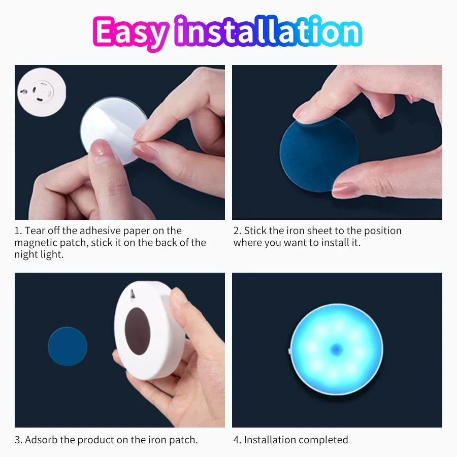 BANDIAN LED Smart Human Body Sensor Night Lights Emergency Automatic Lighting USB Charging Wireless Magentic Suction LED Lights