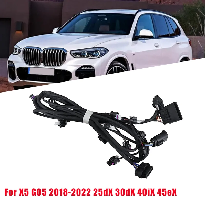 Set di cavi per cablaggio paraurti anteriore per auto con prestazioni stabili 61128712283 25DX 30DX 40IX 45EX Radar PDC Cablaggio ausilio al parcheggio Nero per BMW