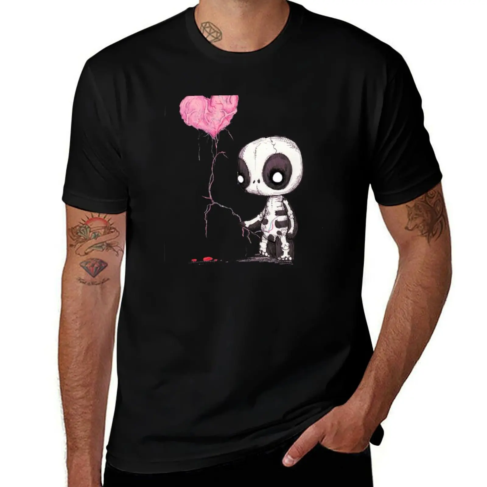 Heart Strings T-Shirt Simple Casual Short Sleeve Cotton T-Shirt