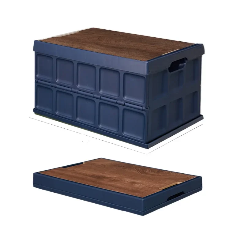 

Outdoor camping storage box Car trunk Folding storage Organizing box Car camping picnic storage box Table