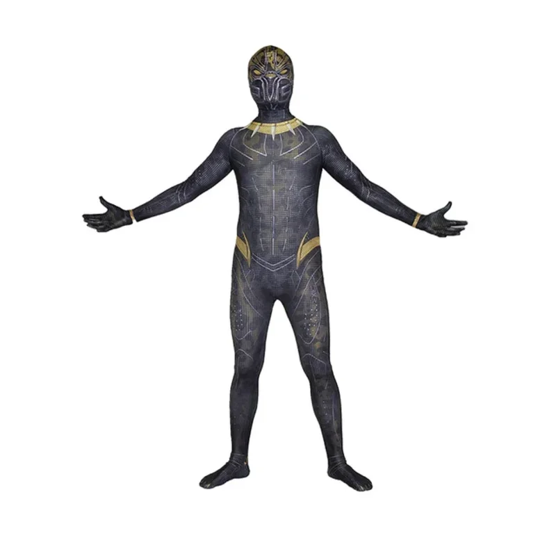 Halloween Black Panther Cosplay Costume 3D Print Adults Kids Newest Superhero Zentai Suit Bodysuit Men Party Jumpsuit G5449