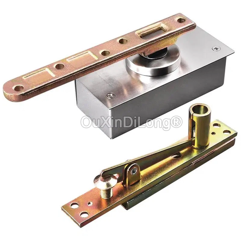 2Sets 360 Degree Rotary Door Pivot Hinges Heavy Invisible Hidden Door Hinges with 90 Degree Positioning Loading 120KG/Set GF1244