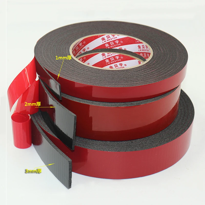 1/2pcs 1mm-3mm Thickness Black Super Strong Self Adhesive Foam Car Double Sided Tape Mobile Phone Dust-proof Tape