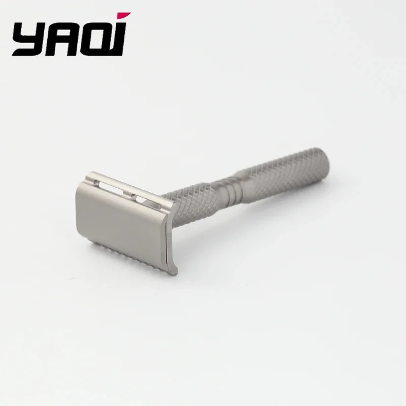 YAQI Ghost 90DC Cross Grain Pattern Titan Leichter Sicherheitsrasierer, Premium Herren Reise Bart Präzisionsrasierer