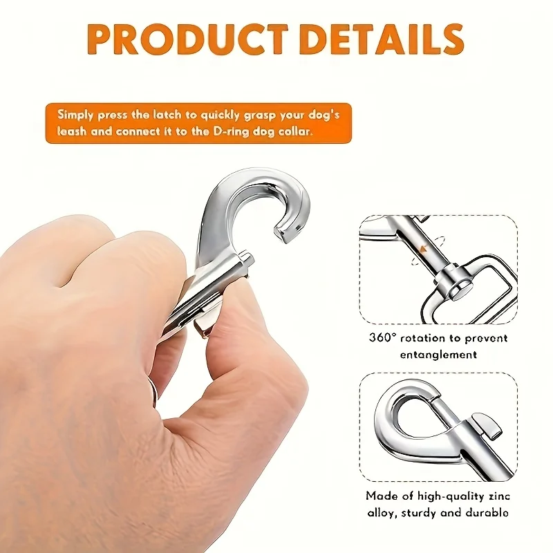 8-piece large-sized rotating bolt snap fasteners, camping and hiking buckles, dog leash buckles with 360° rotating joints