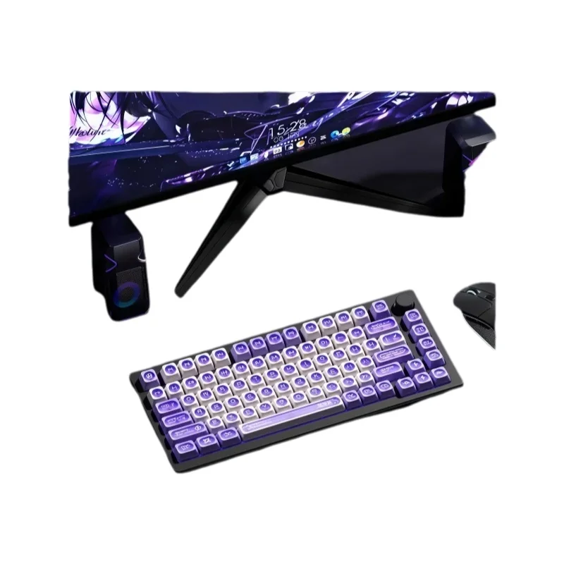 

Xvx Original Alice Layout Mechanical Keyboard Keycaps Crescent Matte Translucent Design Multi-Row Keyboard Universal Pc Keycaps