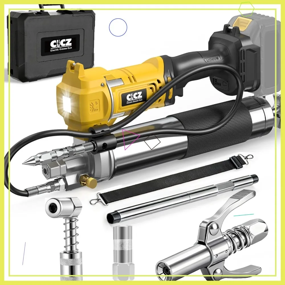 Cordless Grease Gun for 20V Battery, Variable Speed, 10000 PSI, Bulk & Cartridge, 39" Hose & 4 Couplers, Tool Only