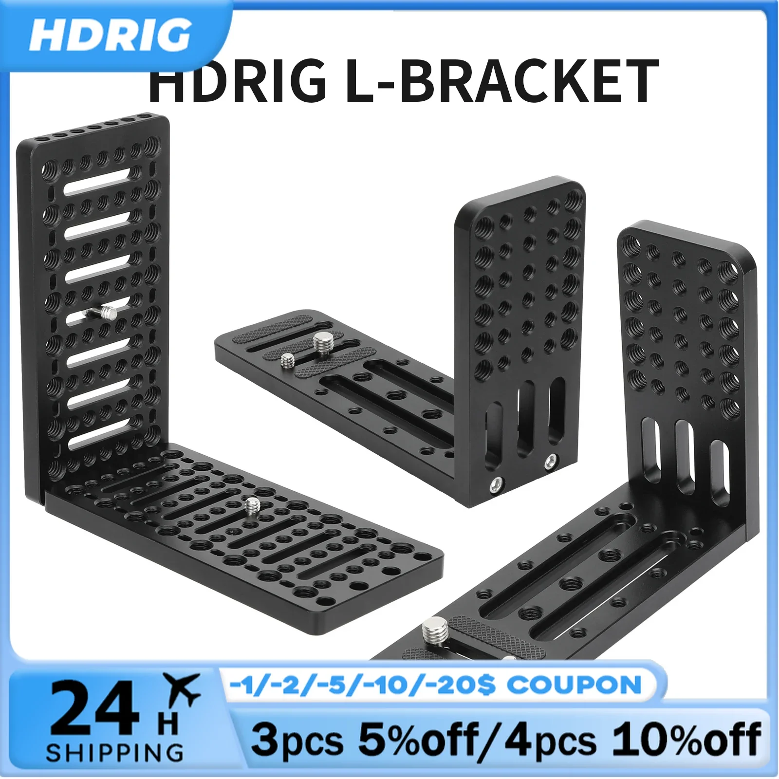 

HDRIG Professional camera video L board Extension Mounting Platform with ARRI Accessory Mounts used to shoot camera video
