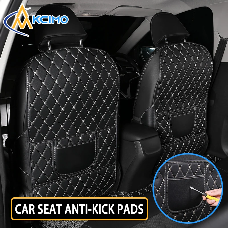 Kcimo tapetes anti-chute de couro pu para carro, capa protetora traseira de assento automático para crianças, assento traseiro de carro, almofada anti-sujo, acessórios de carro