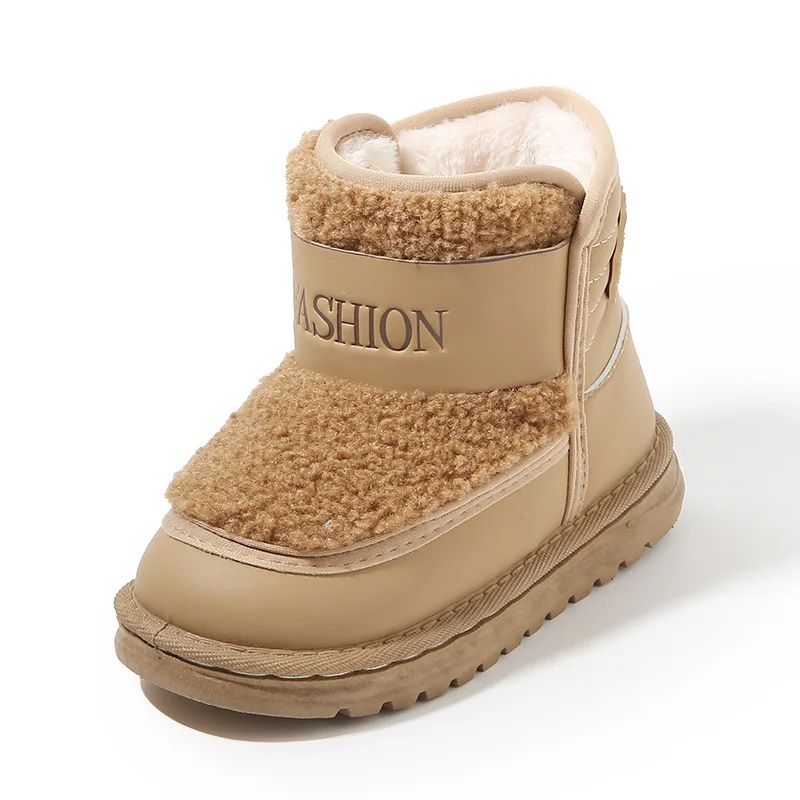 

Winter Girls Short Boots Plush Luxury Fashion Cute Soft Kids Snow Boots Outdoor Non-slip School Hiking Children Girl Cotton Shoe