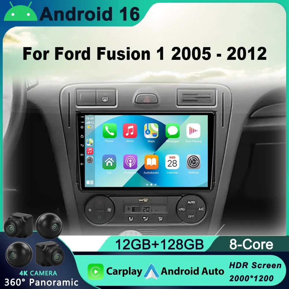 

Android 16 Carplay For Ford Fusion 1 2005 - 2012 Car Radio Multimedia Video Player Navigation GPS Android No 2din 2 din DVD