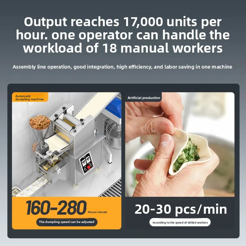 Dumpling machine Small fully automatic commercial large imitation handmade integrated steamed wonton lace dumpling machine