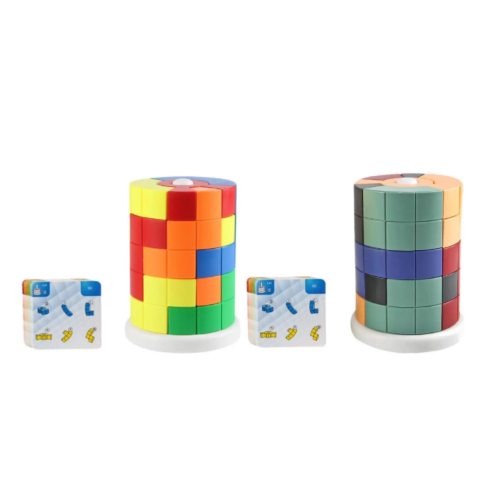 Cylindrical Stacking Fine Motor Skills Interactive Development Kids DIY Puzzle for Boys Girls Children Toddlers Age 1-3 Gifts