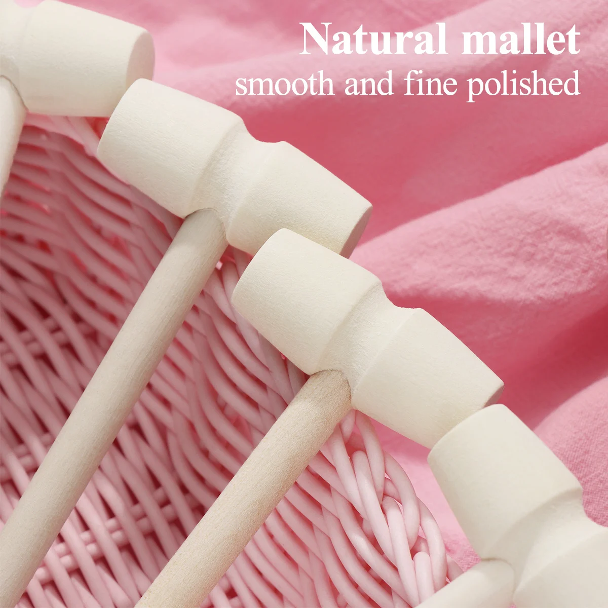 5pcs Mini Wooden Hammer Mallet Pounding Smooth Safe Solid Wood Environmental Paint For Toddlers Hand Eye Coordination