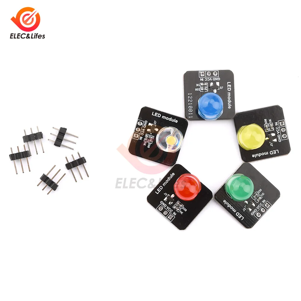 DC 3.3V-5V 10mm luminous module LED light sensor LED indicator light red green blue yellow Welded/No Welded Pins For Arduino