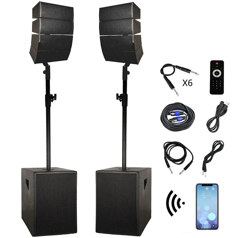 4000W 2*15Subwoofer Professionele Audio Karaoke Sets BT Klankkast PA Luidsprekersysteem Actieve Subwoofer Lijn Bocina Parlant