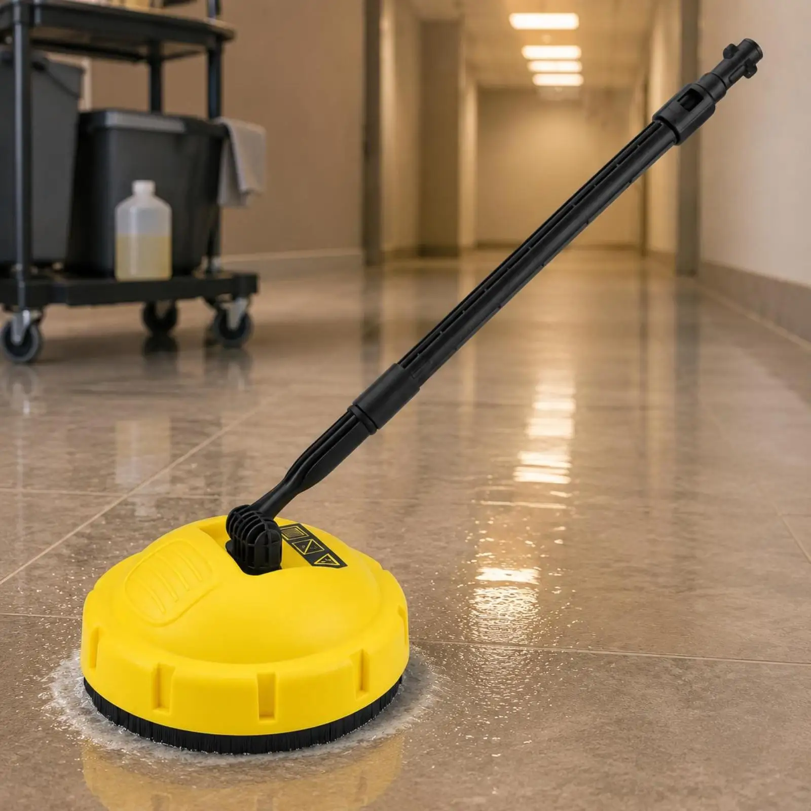 Car Pressure Washer Brush Rotating Floor Scrubber for Patio Driveway Cleaner with Twin Spray Nozzles Lightweight Surface