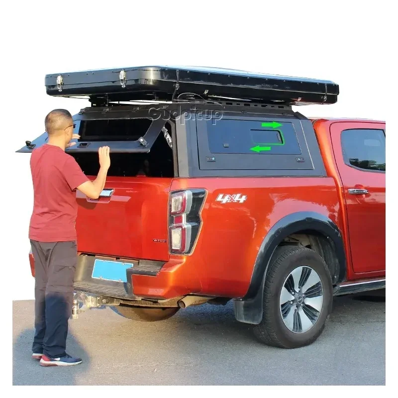 Pickup Truck Steel Hardtop Topper Camper Canopy With Window For Musso Ssangyong Jeep Wrangler