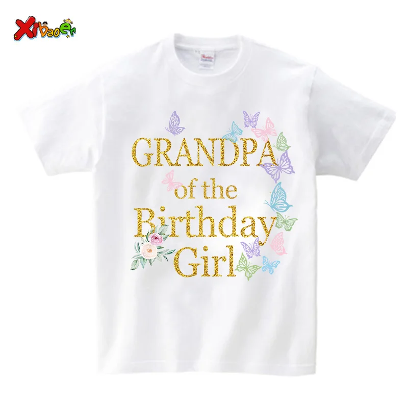 Girl Birthday T Shirt Butterfly Party Matching Family OutfitsTshirts Kids Custom Name Clothes Children Clothes Girls 9th 5 Years