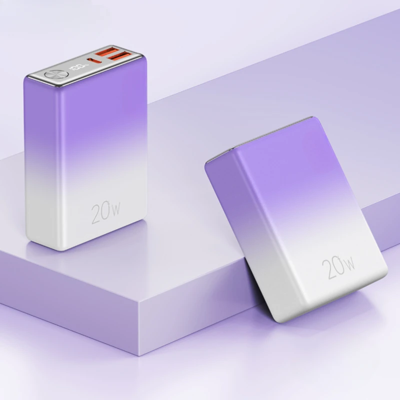 For IPhone Xiaomi  10000mAh Power Bank 20W PD Fast Charge Powerbank Digital Display Portable External Battery Charger