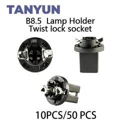 TANYUN Signal Lamp B8.5D Twist Socket Instrument Panel Cluster Socket Lamp Holder Base PC74 B8.5D Socket Black Car Bulbs Base