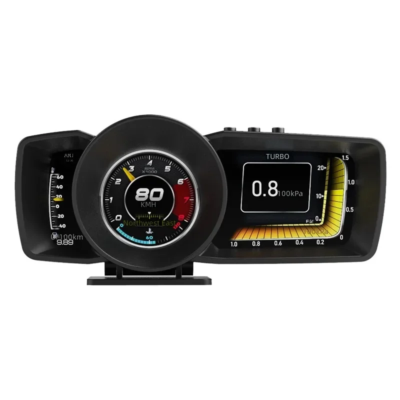 2026 Hot Sale Universal & Meter Speedometer Head-Up Display Smart Gauge 5 Inch Screen Multi-Function Including Water