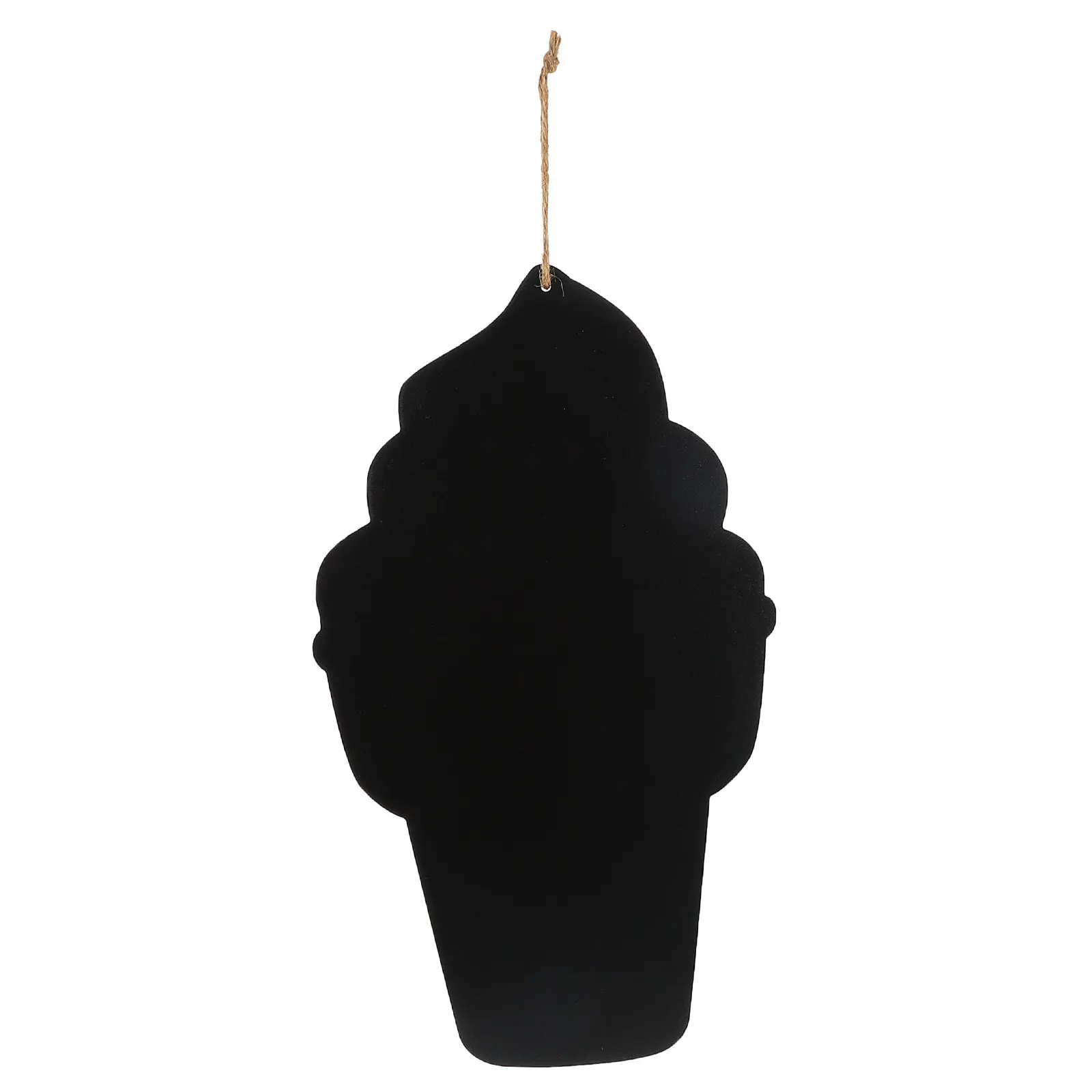 Ice Cream Shaped Hanging Blackboard Wooden Message Board for Home Office Kitchen Bedroom Party Garden Decor Easy Wipe Chalkboard