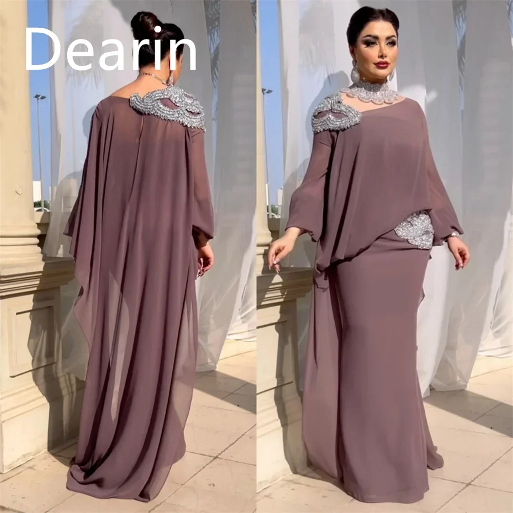 Customized Formal Gown Women Evening Dearin Off-the-shoulder Sheath Floor Length Skirts Vertically Bespoke Occasion Dresses Prom