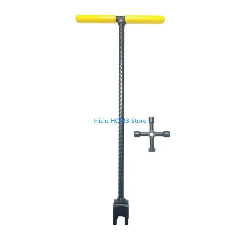 A5YD 17 Inches Water Meter with 4-Way Utility Reinforced Steel T-Handle and U-Head Water Shut Off Tool