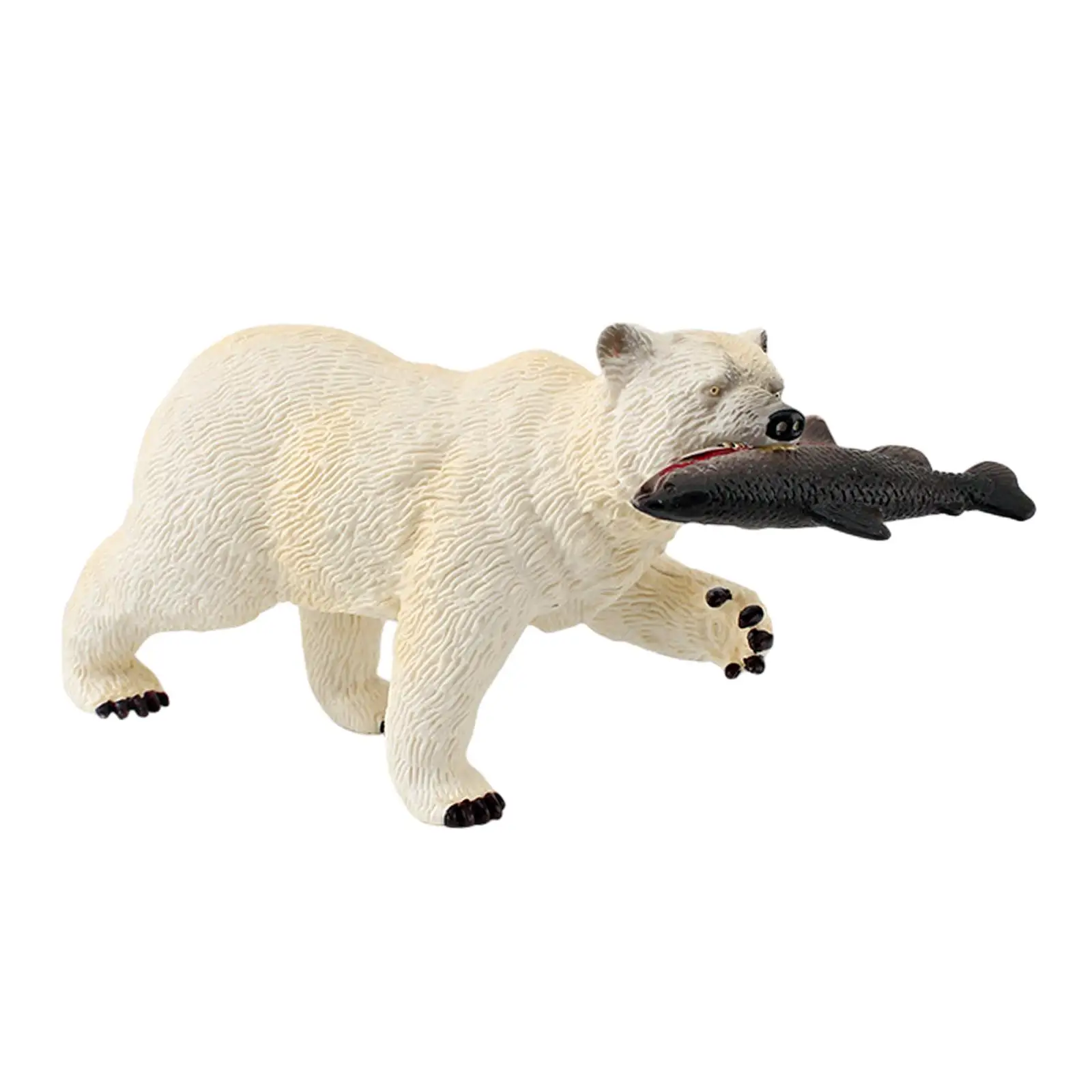 White Bear Model Realistic Animals Playset for Playhouse Decor Desktop Ornament