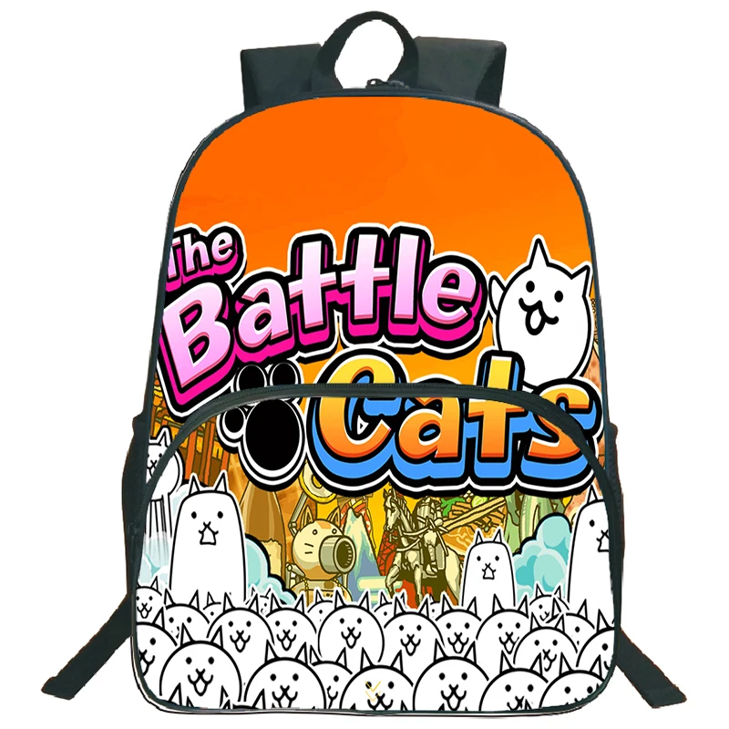 The Battle Cats Print Backpack Funny Cartoon School Bags for Boys Girls Nylon Laptop Daypack Teenager Large Capacity Travel Bag