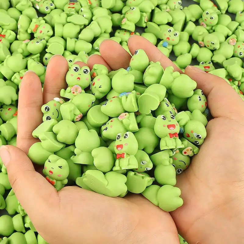 10PCS Funny Holiday Frog Animal Car Decoration Resin Craft Miniature Figure Tiny For Bonsai Microlandscape Fairy Garden Decor