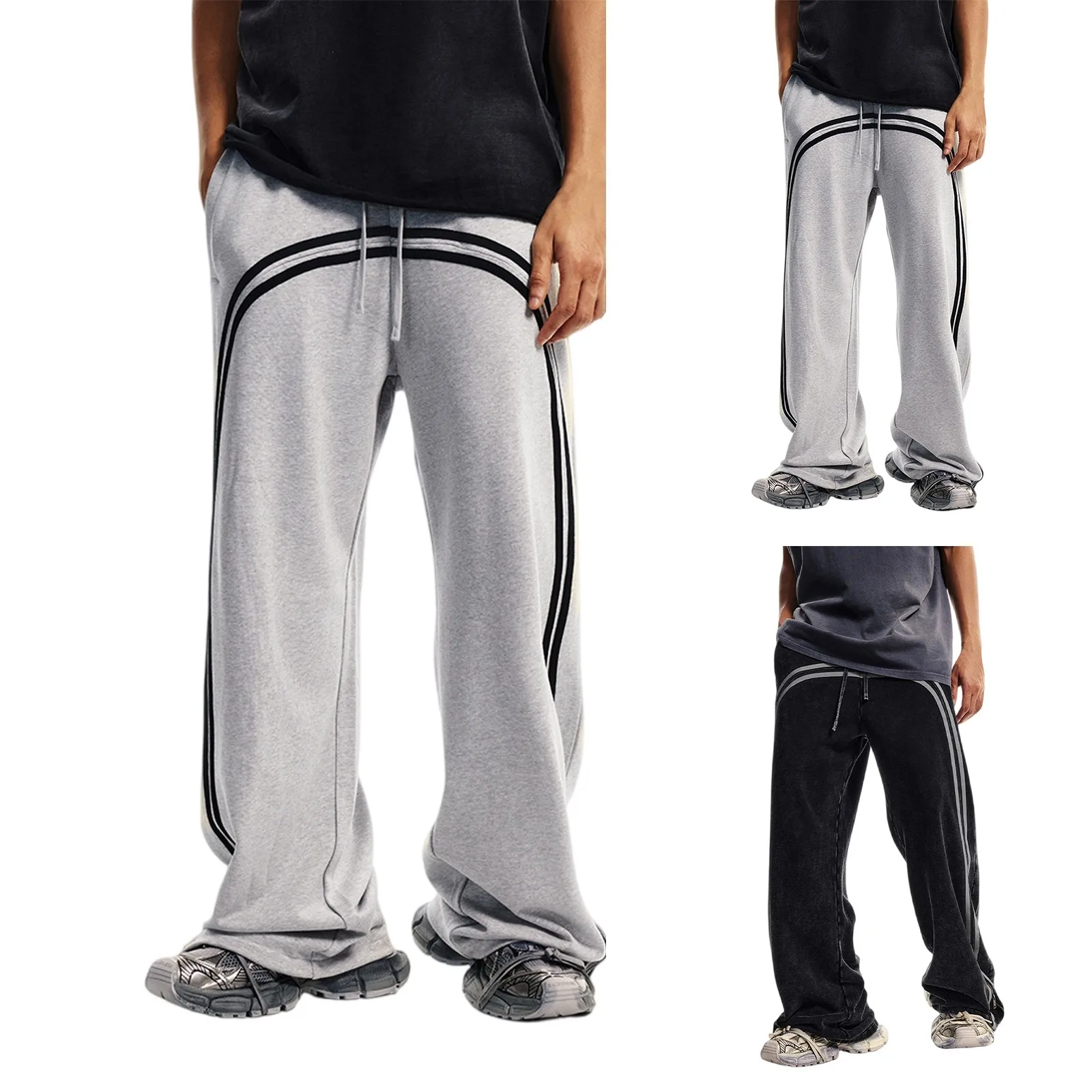 

High Quality Autumn Winter Men Straight Leg Pants Comfortable Fashion Loose Sweatpants Casual Straight Loose Street Trousers