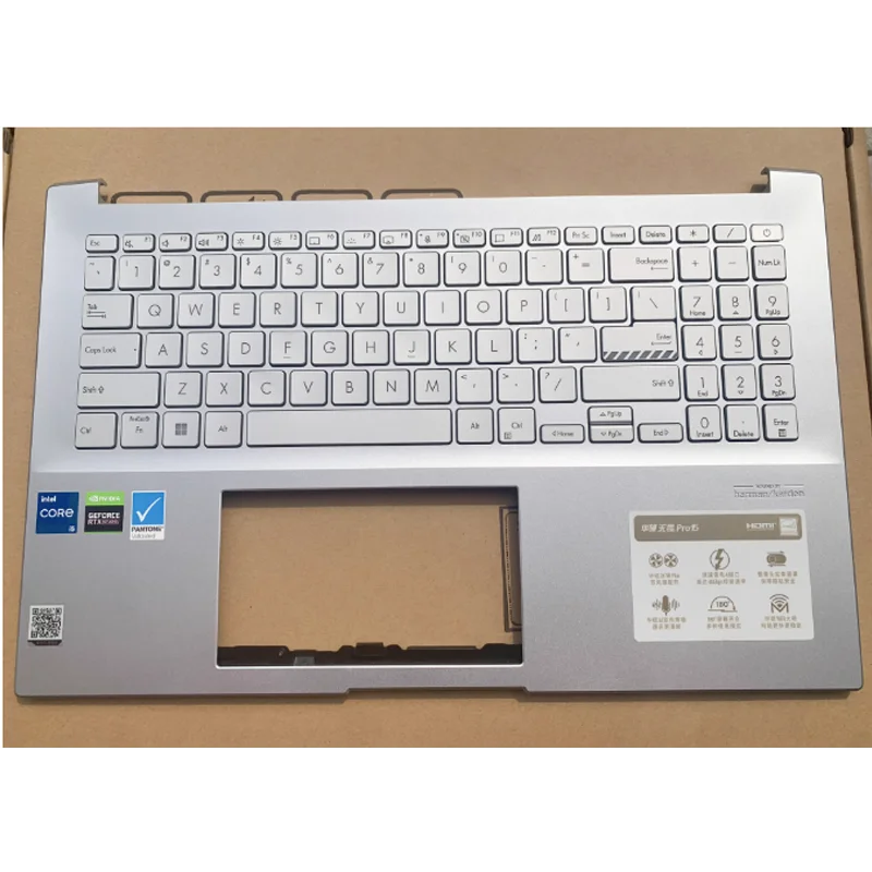 

95% New Palmrest TOP CASE Palmrest Cover Keyboard Upper Case US for ASUS Pro15 K6500 M6500 2022YEAR