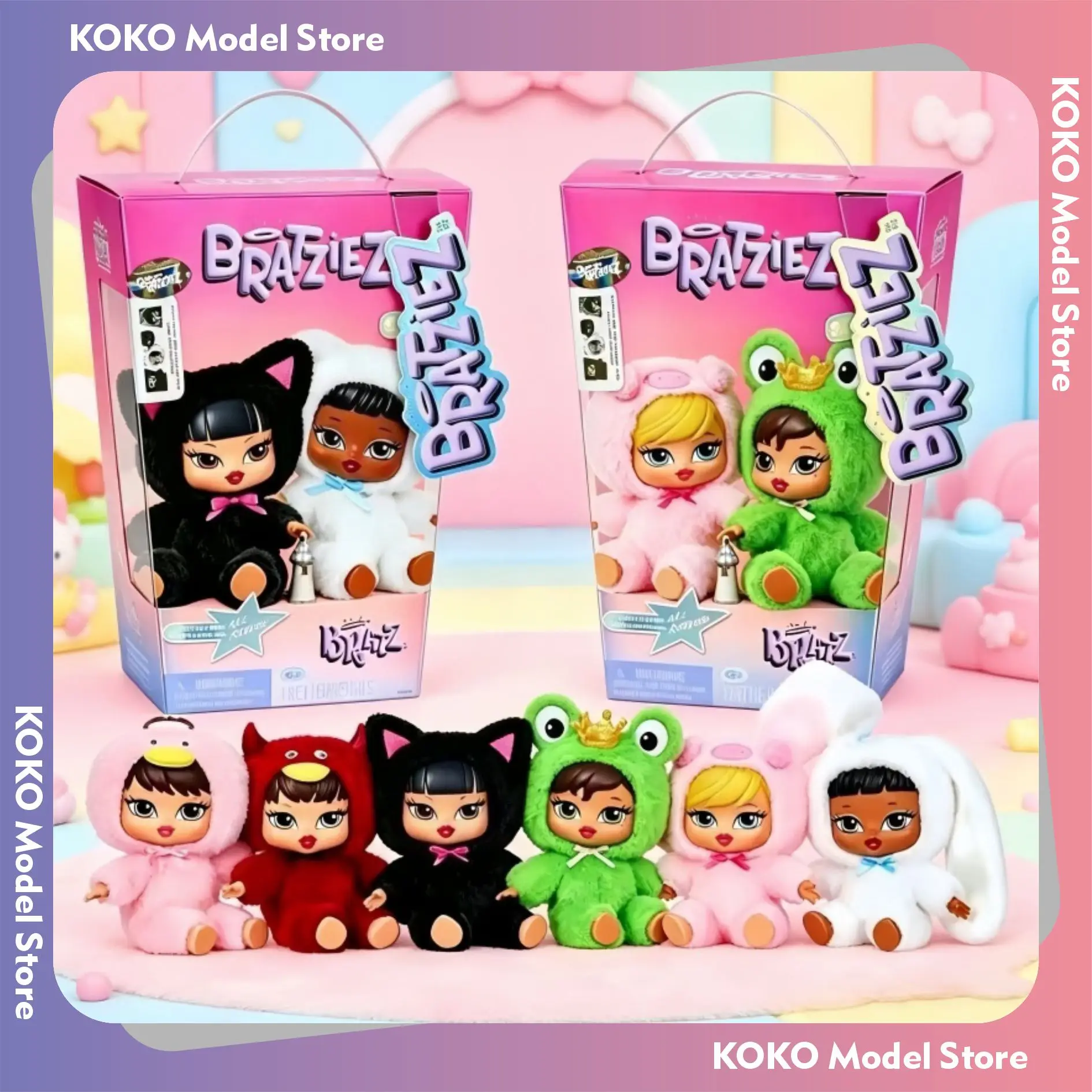 

MGA Bratz Bratziez Plush Keychain Blind Box Dolls Cute Animal Soft Toy Pendant Collectible Gift Decor For Teens Room Bag Charm
