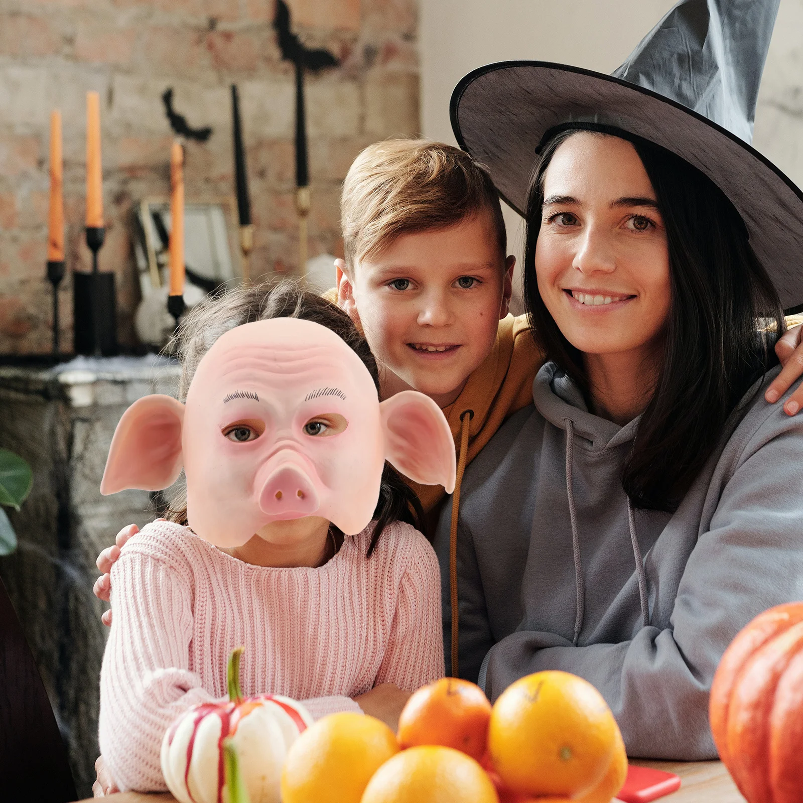 

Pig Head Mask Halloween Scary Horror Headgear Full Face Masquerade Party Prop Props