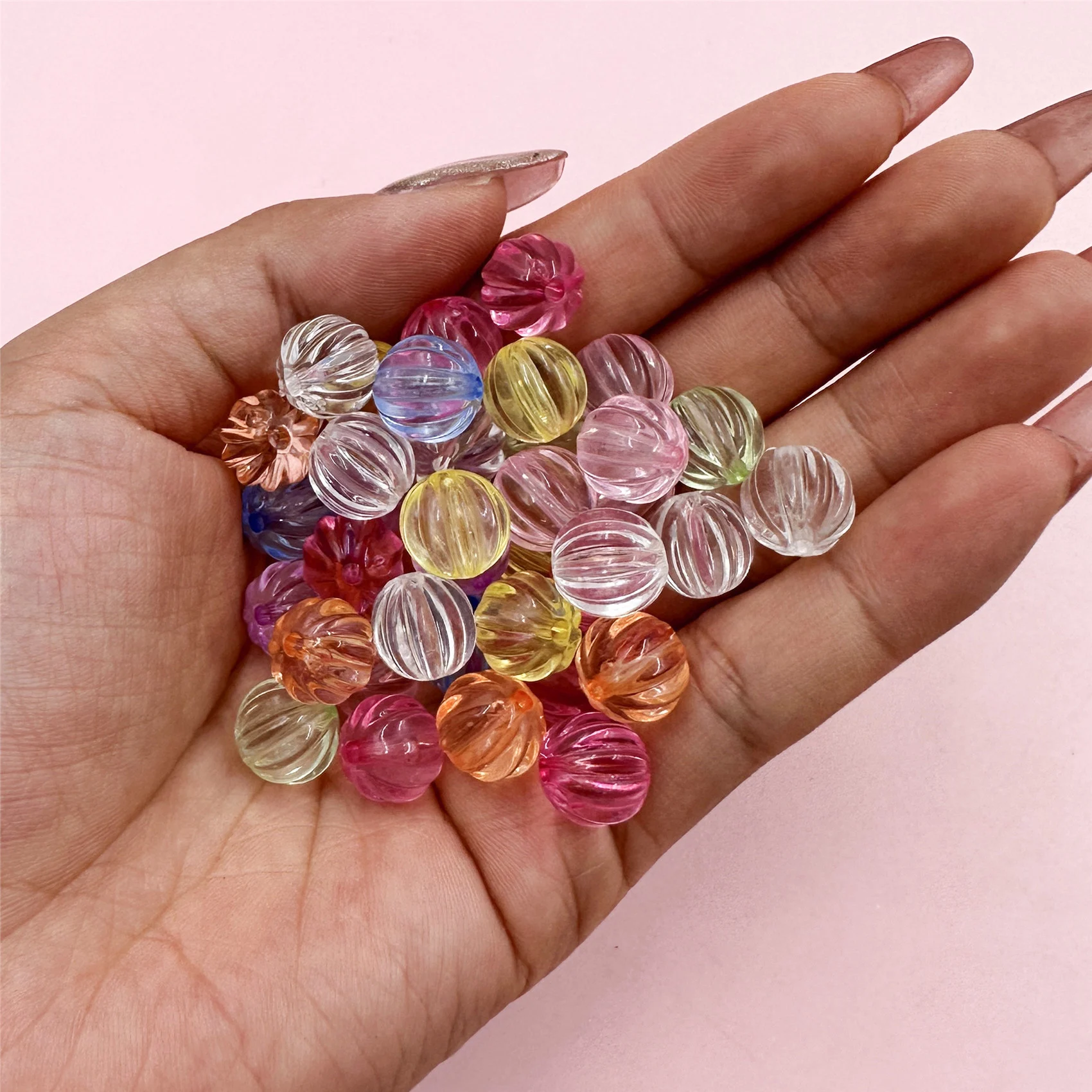 

100 шт./пакет 11 мм акриловые прозрачные бусины-фонарики для ожерелья, браслета, брелок из бисера, материал «сделай сам», ювелирные аксессуары, оптовая продажа