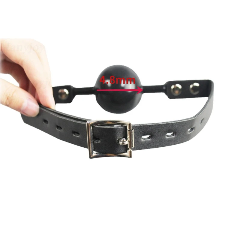 Solid Silicone Mouth Gag Ball PU Leather Band BDSM Bondage Oral Fixed Pet Cosplay Restraint Sex Toy for Couple Adult Game