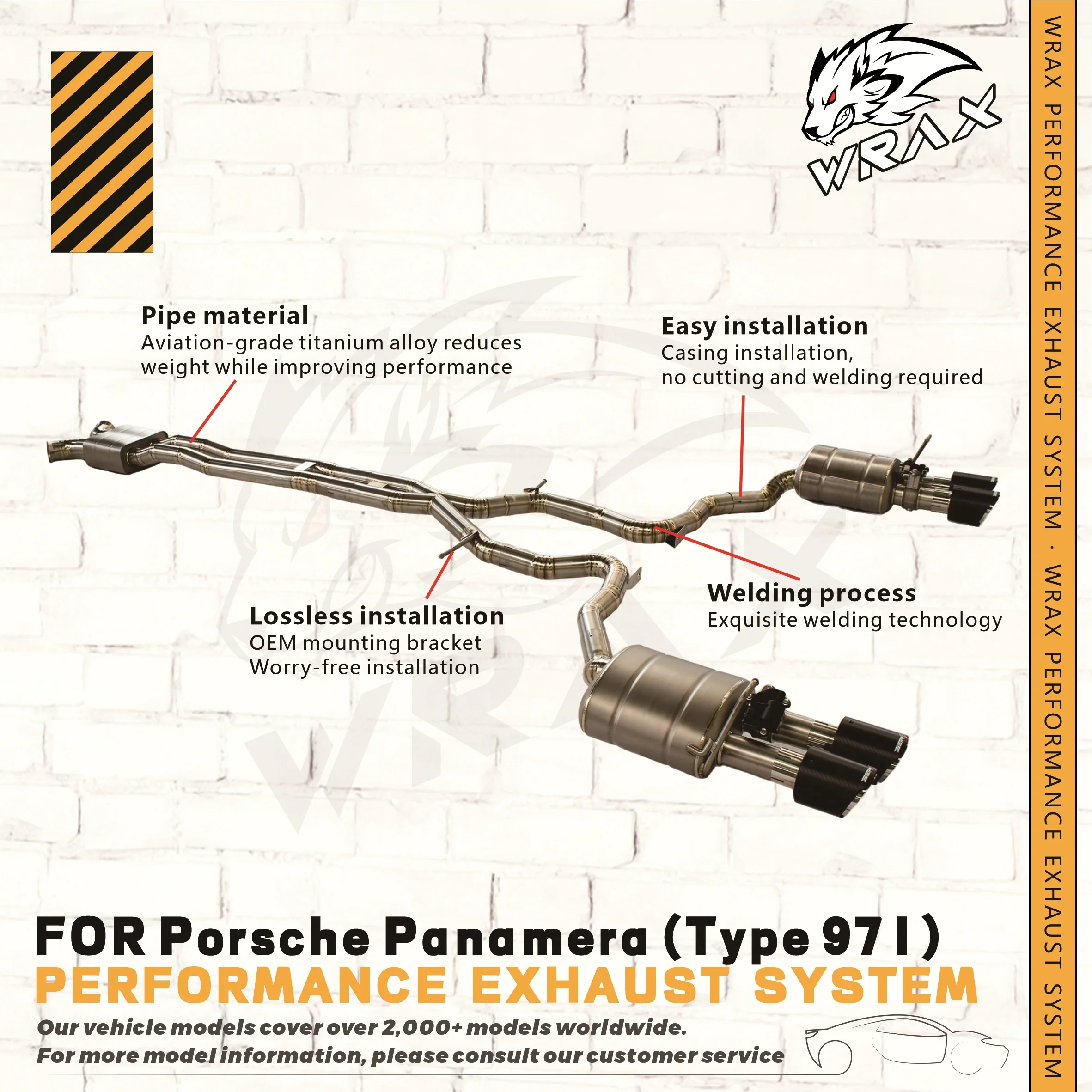

WRAX Performance Exhaust Upgrade for Porsche Panamera (Type 971) - Titanium Alloy Catback with Muffler valves