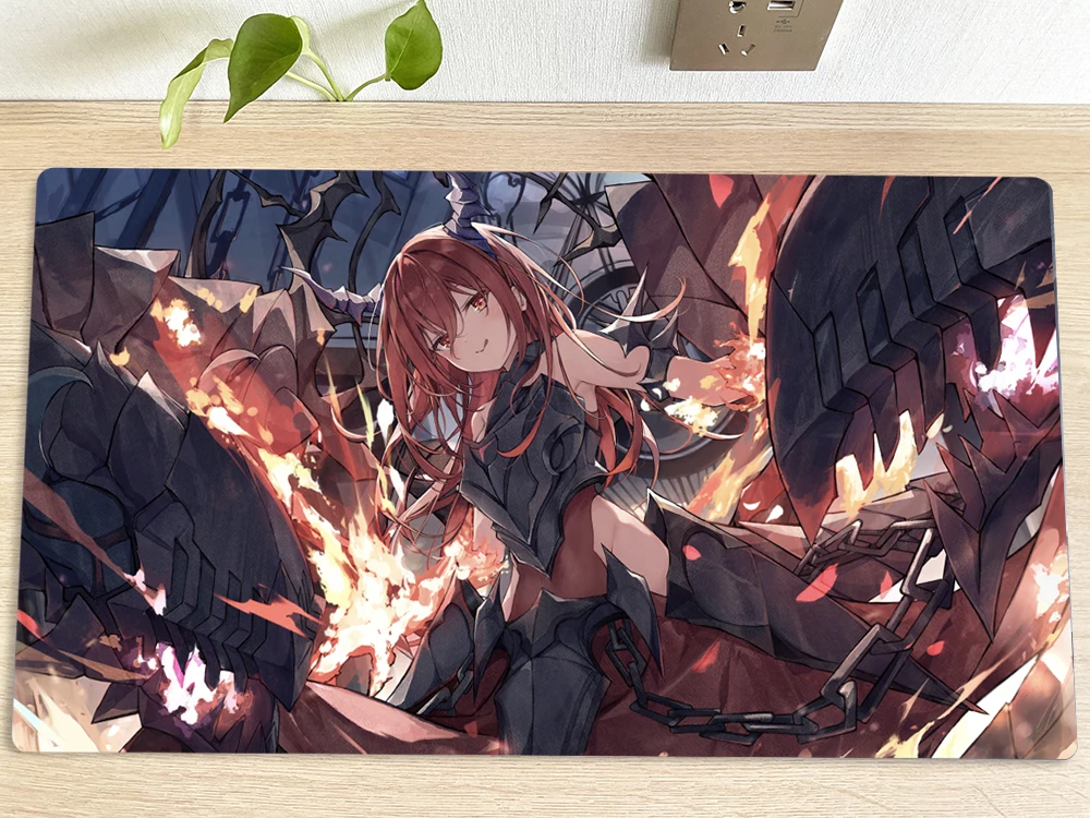 YuGiOh Table Playmat Promethean Princess, Bestower of Flames TCG CCG Mat Trading Card Game Mat Mouse Pad Desk Gaming Play Mat